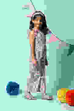 Cream Cotton Straight Jumpsuit image number 5