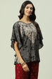 Black LIVA Straight Printed Kurti