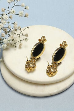 Gold Black Brass earrings image number 2