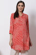 Red LIVA Printed Short Kurti image number 0