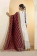 Gold-Toned & Maroon Banarasi Weave Dupatta image number 2