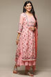 Dry Rose Cotton Blend Layered Kurta Pants Suit Set image number 7