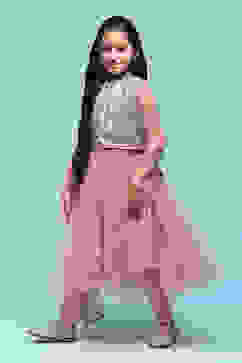 Onion Pink Nylon Flared Printed Suit Set image number 5