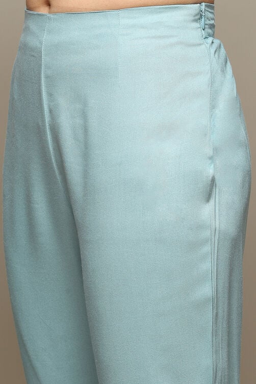 Yellow Rayon Straight Kurta Pants Suit Set image number 2