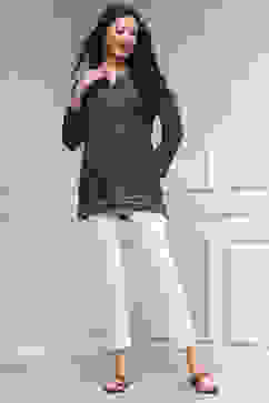 Blue Printed Straight Short Kurta image number 0