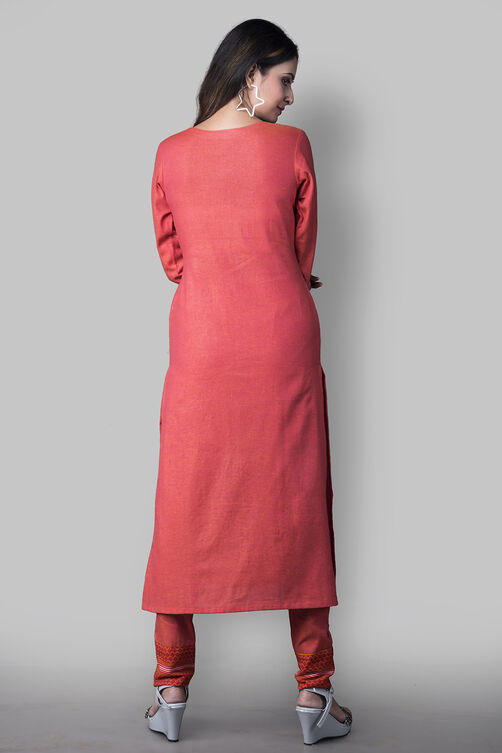 Coral Cotton Easy Stitch Suit Set image number 6