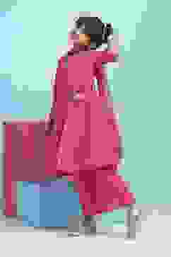 Pink Cotton Printed Anarkali Suit Set image number 5