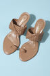 Beige Pu Ring Toe Sandals image number 5