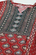 Rust Viscose Silk Hand Embroidered Unstitched Suit Set image number 2