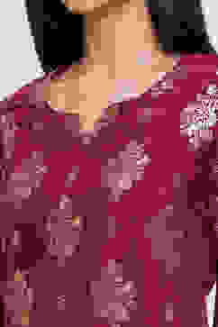 Maroon Viscose Straight Kurta image number 1