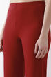 Beige Viscose Blend Flared Pants image number 1
