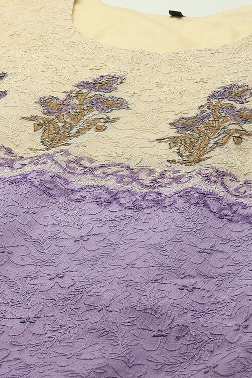 Lavender Cotton Blend Unstitched Suit set image number 2