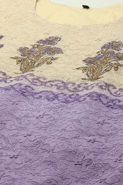 Lavender Cotton Blend Unstitched Suit set image number 2