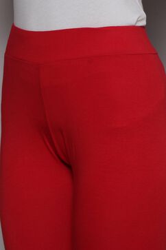Red Cotton Blend Solid Anklets image number 3