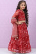 Red Art Silk Lehenga Set image number 6