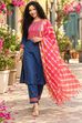 Blue and Pink Straight Suit Set image number 0