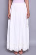 White Cotton Embroidered Skirt image number 4