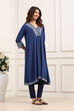 Indigo Viscose Rayon A-Line Kurta image number 4
