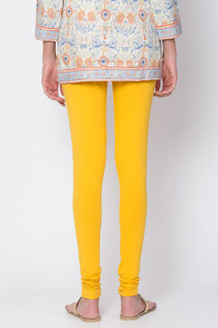 Dark Yellow Cotton Lycra Churidar image number 3