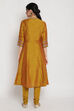 Mustard Poly Viscose A-Line Kurta Churidar Suit Set image number 4