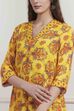 Yellow Floral Printed Straight Kurta image number 1