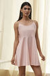 Peach-Colored Cotton  Floral Tiered Dress image number 5