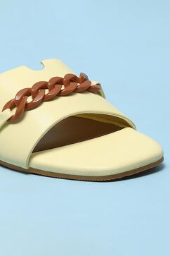 Yellow Pu Sandals image number 1
