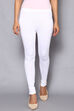 White Viscose Lycra Solid Leggings image number 0