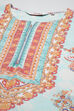 Sky Blue LIVA Straight Printed Kurta image number 5