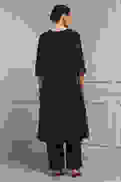 Blue Cotton Blend A-Line Printed Suit Set image number 4