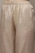 Beige Chanderi Blend Machine Embroidered Unstitched Suit Set image number 3