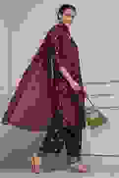 Purple Viscose Dupion Printed Straight Suit Set image number 0