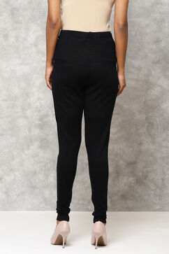 Black Straight Wool Acrylic Leggings image number 4