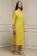 Lime Green Viscose Blend Straight Kurta image number 4