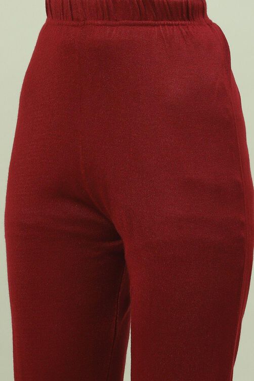 Deep Red Acrylic Pants image number 1