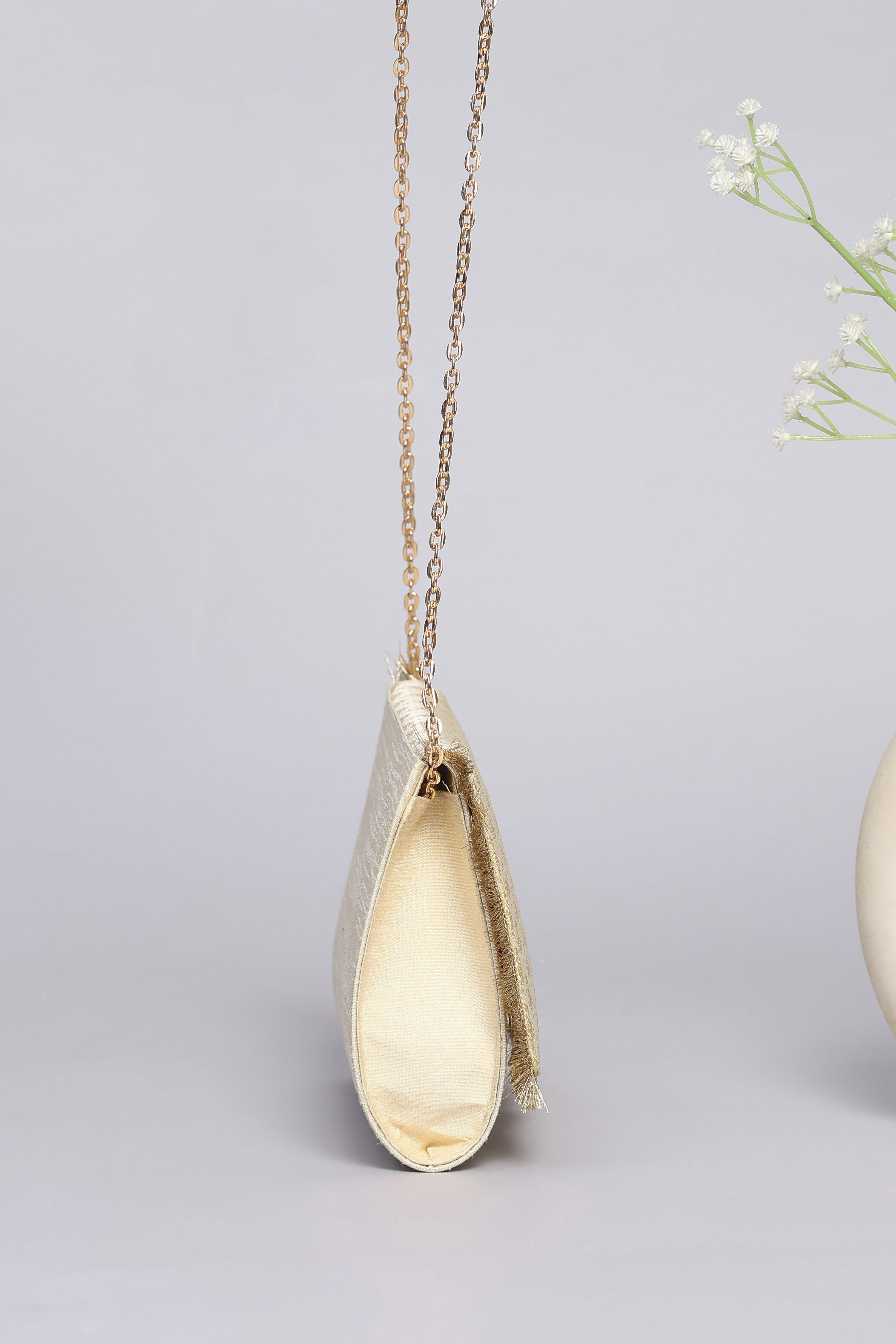 Gold Polycotton Clutch image number 4