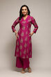 Green Polyester A-Line Printed Kurta Palazzo Suit Set image number 0