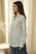 Blue Cotton Printed Straight Shirt image number 2