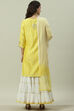 Yellow And White Cotton Silk Straight Kurta Garara Suit Set image number 4