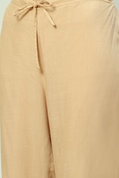 Beige Rayon Solid Palazzo image number 1