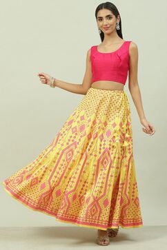 Yellow Art Silk Skirt image number 5