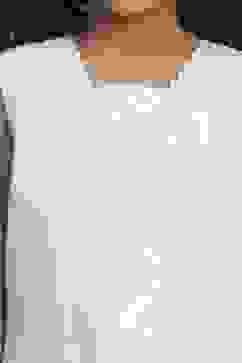 White Viscose Rayon Solid Straight Suit Set image number 1