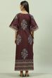 Maroon Cotton Printed Nightwear image number 4