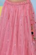 Pink Cotton Satin Solid Regular Lehenga Set image number 2
