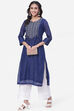 Blue Art Silk Kurta image number 5