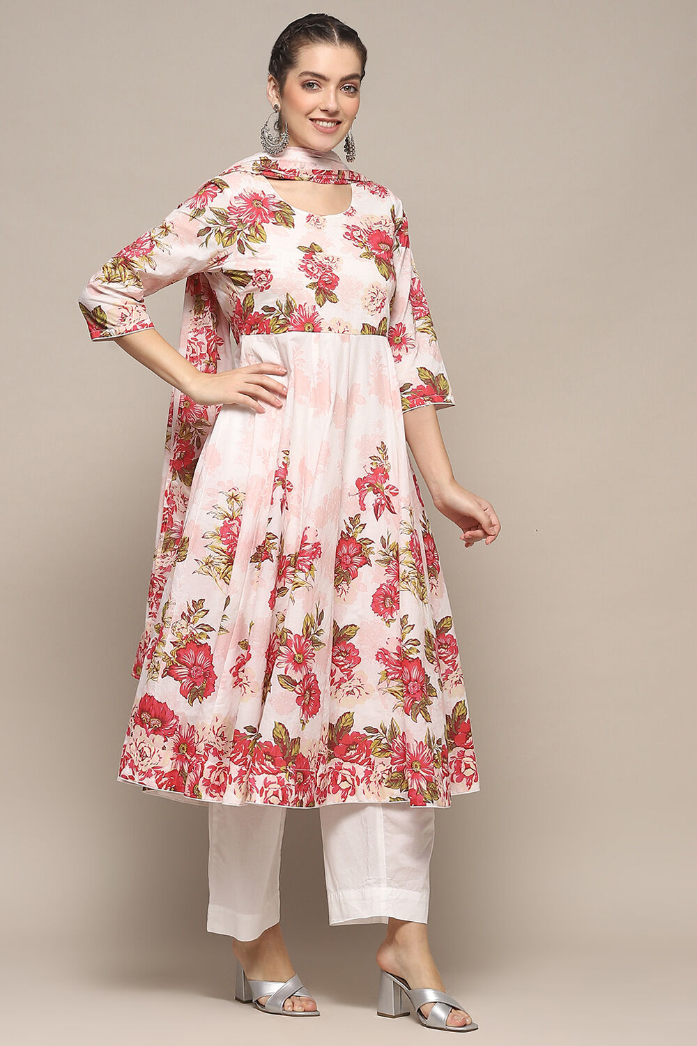 White churidar umbrella dress designs shop