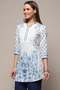 White Cotton Straight Kurti image number 2