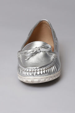 Metallic Silver Synthetic Formal Loafers image number 2