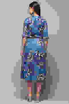 Electric Blue Viscose Straight Kurta image number 3