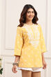 Yellow Cotton  Short Kurti image number 4